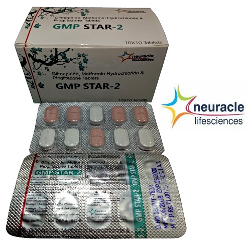 Pioglitazone 15 mg + Glimepiride 2 mg + metformin 500 mg bilayered tab in Sustain Release tab